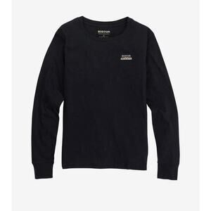 Burton Women L Long Sleeve T Shirt Black Pullover Crew Neck Snow Board Ski Gorp